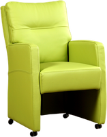 Felgroene leren landelijke eetkamerfauteuil Sharp - Toledo Leer Lime (felgroen leer)