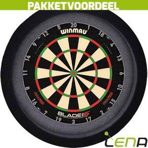 Winmau Blade 6 + Lena Dartbord Verlichting Basic Zwart