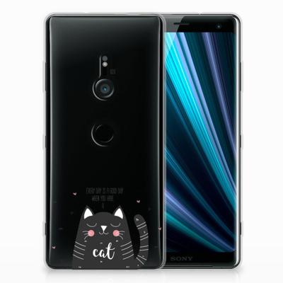 Sony Xperia XZ3 Telefoonhoesje met Naam Cat Good Day