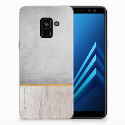 Samsung Galaxy A8 (2018) Bumper Hoesje Wood Concrete Samsung Galaxy A8 (2018) Bumper Hoesje Wood Concrete