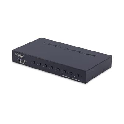 StarTech.com 8-Port HDMI KVM Switch met 1U Rackmontage Kit, 4K 60Hz HDMI 2.0, Drukknop/Hotkey Schakelaar, 4-Port USB Hub