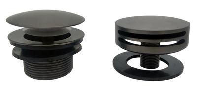 Mueller Moon vaste knop/plug badoverloopcombinatie met vulfunctie verouderd ijzer Mueller Moon vaste knop/plug badoverloopcombinatie met vulfunctie verouderd ijzer