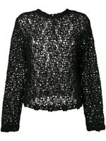 Comme Des Garçons Pre-Owned crochet long sleeved blouse - Noir