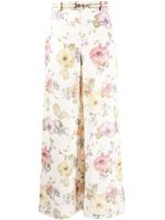 ZIMMERMANN pantalon en lin fleuri à coupe ample - Multicolore