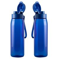 Set Van 2x Stuks Luxe Drinkfles/waterfles 820 Ml Blauw Van Kunststof - Drinkflessen