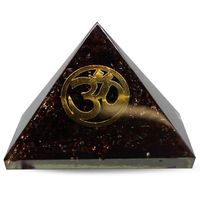 Orgonite Piramide Granaat - Ohm - (40 mm) - thumbnail