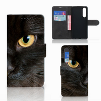 Huawei P30 Telefoonhoesje met Pasjes Zwarte Kat - thumbnail