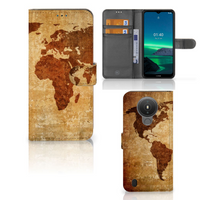 Nokia 1.4 Flip Cover Wereldkaart - thumbnail