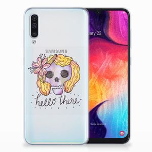 Silicone Back Case Samsung Galaxy A50 Boho Skull