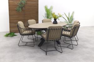 Taste Prego - antraciet / GI Edison 220 x 115 cm. tafel - ovale tuinset