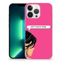 iPhone 13 Pro Max Silicone-hoesje Woman Don't Touch My Phone