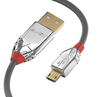LINDY USB 2.0 Type A naar Micro-B kabel Cromo Line 1m