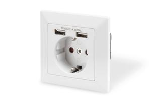 Digitus DA-70613 Stopcontact (onderbouw) Met USB Wit