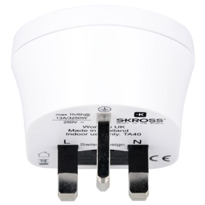 Skross 39768 netstekker adapter Universeel Type F Wit