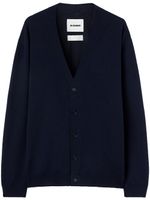 Jil Sander cardigan en laine à col v - Bleu - thumbnail