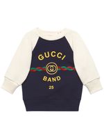 Gucci Kids sweat en coton à logo brodé - Bleu