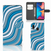 Samsung Galaxy A30 Telefoon Hoesje Waves Blue