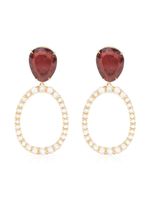 Marco Bicego boucles d'oreilles pendantes en or 18ct serties de diamants et de tourmaline