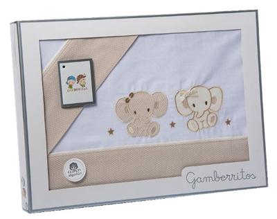 Gamberritos lakenset maxi olifant katoen beige 3-delig
