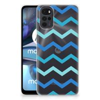 Motorola Moto G22 TPU bumper Zigzag Blauw