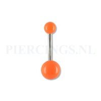 Navelpiercing acryl oranje - thumbnail