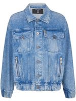 Balmain veste en jean à patch logo (années 70) - Bleu - thumbnail