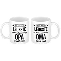 Leukste en meest geweldige Opa en Oma mok - Cadeau beker set voor Opa en Oma - thumbnail