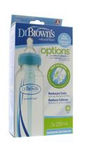 Dr Brown&apos;s Standaardfles 250ml duo blauw options (2 st)