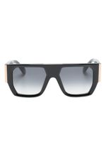 Philipp Plein lunettes de soleil rectangulaires à logo - Noir