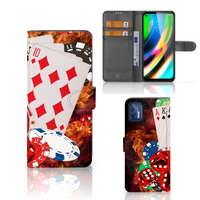 Motorola Moto G9 Plus Wallet Case met Pasjes Casino - thumbnail