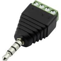 TRU COMPONENTS 1386615 Jackplug 3,5 mm Stekker, recht Aantal polen: 4 Stereo Zwart 1 stuk(s) - thumbnail