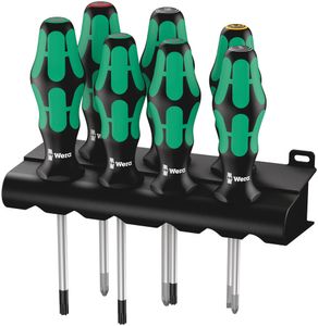 Wera 335/350/367/7 Schroevendraaiserset Kraftform Plus Lasertip + houder, 7 -delig - 1 stuk(s) - 05320540001