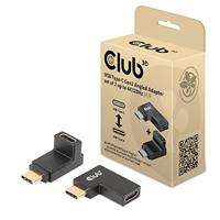 Club3D CAC-1528 USB-type-C Gen2 haakse adapter in een set van 2 stuks, tot 4 K120Hz St./B