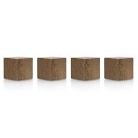 magnetoplan Design Magnets Wood Series Cube, 4 stuks, premium magneten gemaakt van walnoothout, vierkant, FSC-gecertificeerd