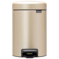 Brabantia NewIcon Prullenbak 3L - Pedaalemmer met kunststof Binnenemmer - Metallic gold