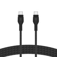 Belkin BoostCharge Pro Flex gevlochten USB Type C/C-kabel, USB-IF-gecertificeerde Power Delivery PD-snellaadkabel voor iPhone 16, Samsung Galaxy S24, Pixel, iPad, Nintendo Switch en meer, 2 m, zwart