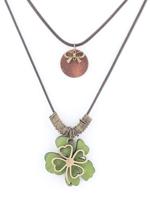 Casual Etnisch vier Blad Klaver meerlaags Halsketting Herfst winter Trui Keten