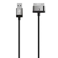 Belkin Oplaad-/sync-kabel (2 m kabellengte, geschikt voor Apple iPod/iPhone/iPad, 30-pins aansluiting) zwart