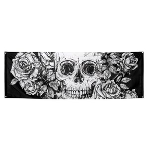 Banner Day Of The Dead Zwart/Wit (74x220cm)