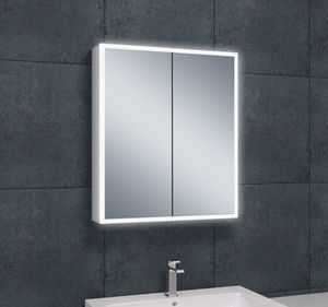 Spiegelkast Quatro | 60x70 cm | 2 Deuren | Directe LED verlichting | Aluminium