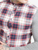 Sik Silk / overhemd Flannel Check Grandad in grijs