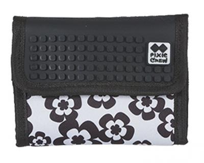 Pixie crew portemonnee met paneel 13 cm zwart/wit Pixie crew portemonnee met paneel 13 cm zwart/wit