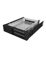 ICY BOX Dual HDD & SSD wisselframe, 2 x 2,5 inch in 1 x 3,5 inch schacht met voordeur, SATA, metaal, zwart