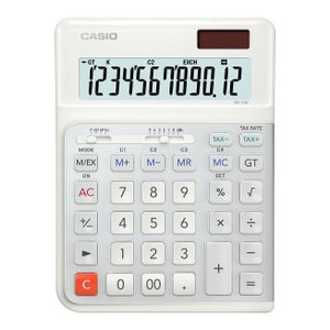 Casio DE-12E-WE Bureaurekenmachine Wit Aantal displayposities: 12 werkt op batterijen, werkt op zonne-energie (b x h x d) 140 x 188 x 35 mm