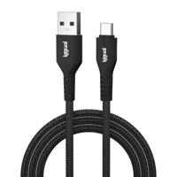 iggual Kabel USB-A naar type C 3A, 180 cm, gevlochten, snel opladen voor tablets en mobiele telefoons, ook geschikt voor gegevensoverdracht.