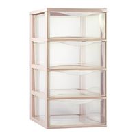 Plasticforte Ladeblokje/bureau organizer 4x lades - transparant/beige - L26 x B37 x H49 cm   -