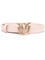 PINKO ceinture en cuir Love Berry à plaque logo - Rose