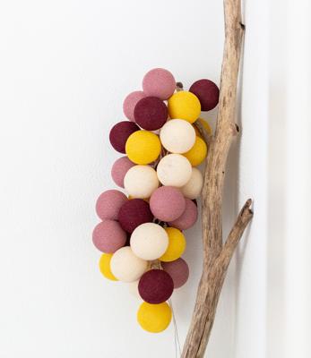 Cotton Ball Lights Regular lichtslinger bordeaux rood - Autumn