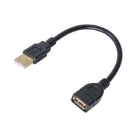 Akyga USB-kabel USB-A stekker, USB-A bus 0.15 m Zwart AK-USB-23