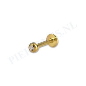 Labret 1.2 mm goud kleur kristal